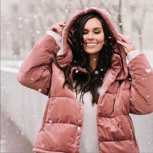 Rachel Parcell Velvet Puffer Coat